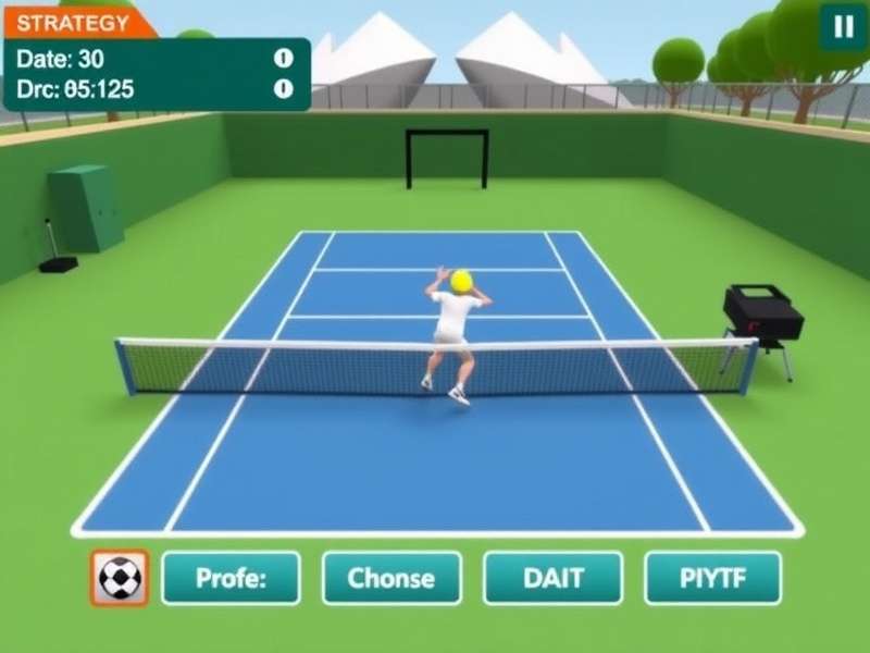 Court Champion VR gameplay screenshot showing tennis court and player